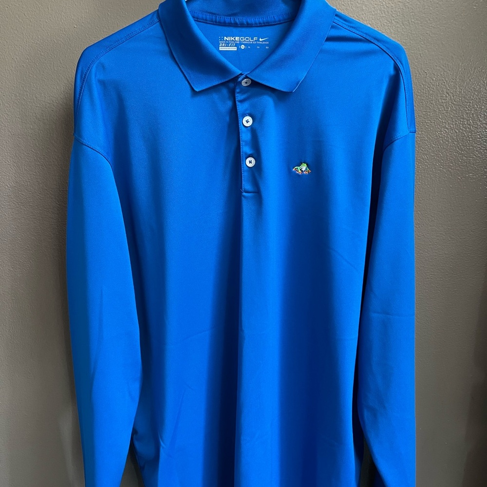 Nike dri-fit Blue Long-Sleeve Polo Shirt